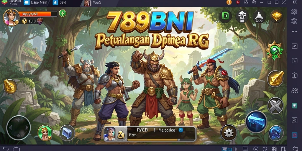 Screenshot menunjukkan karakter beraksi dalam pertempuran RPG yang epik.
