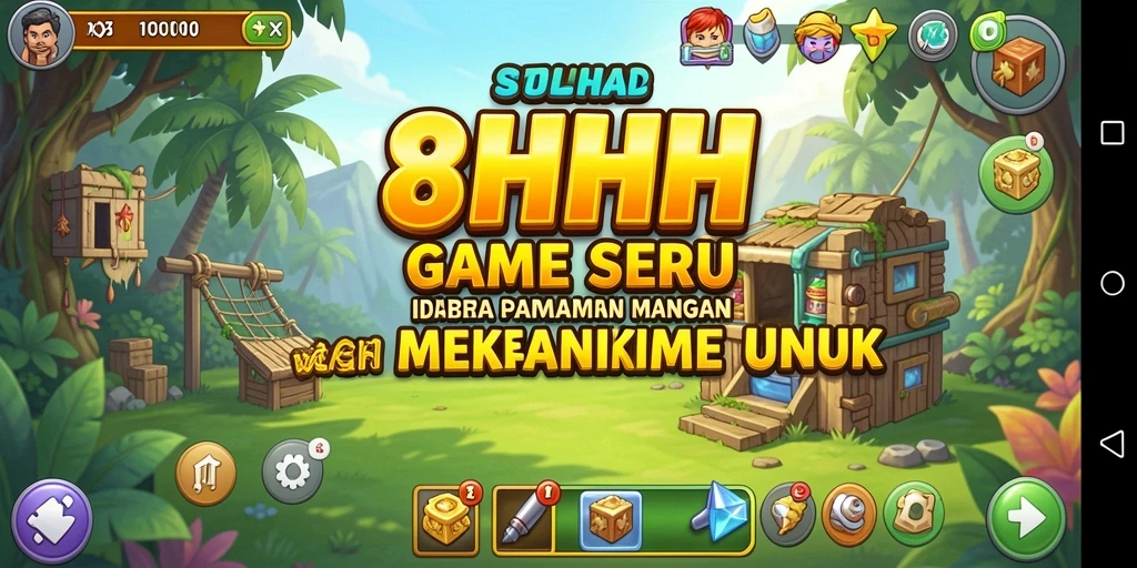 Tampilan gameplay 8HHH yang menarik dan penuh warna.
