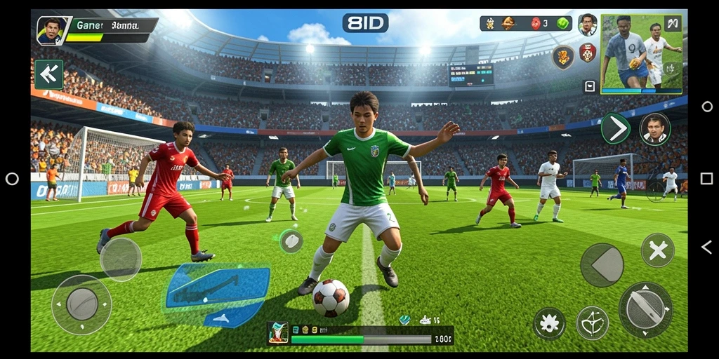 Tangkapan layar 8ID dengan tampilan gameplay olahraga yang menarik.
