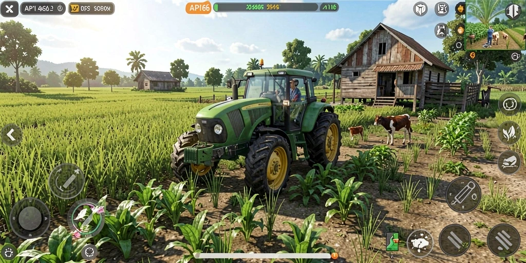 Gameplay menarik dalam API66 dengan berbagai kegiatan pertanian.