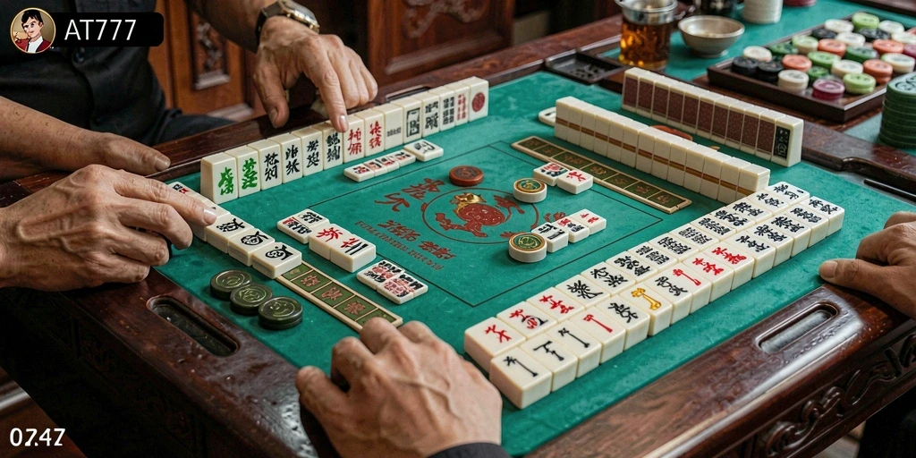 Screenshot AT777 menunjukkan gameplay Mahjong yang menarik dan penuh tantangan.
