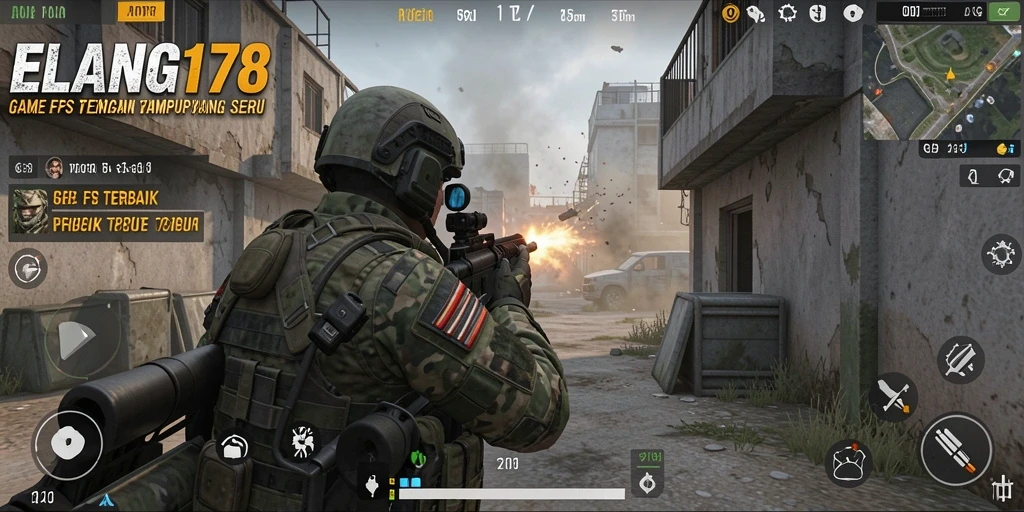 Tangkapan layar dari gameplay seru ELANG178 dengan pertempuran intens.