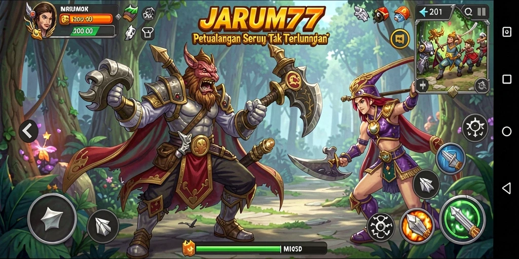 Tangkapan layar gameplay seru dari JARUM77 menunjukkan aksi menantang dan grafis berkualitas tinggi.