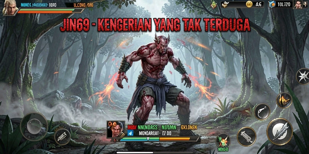 Screenshot menunjukkan aksi menegangkan dalam permainan JIN69.