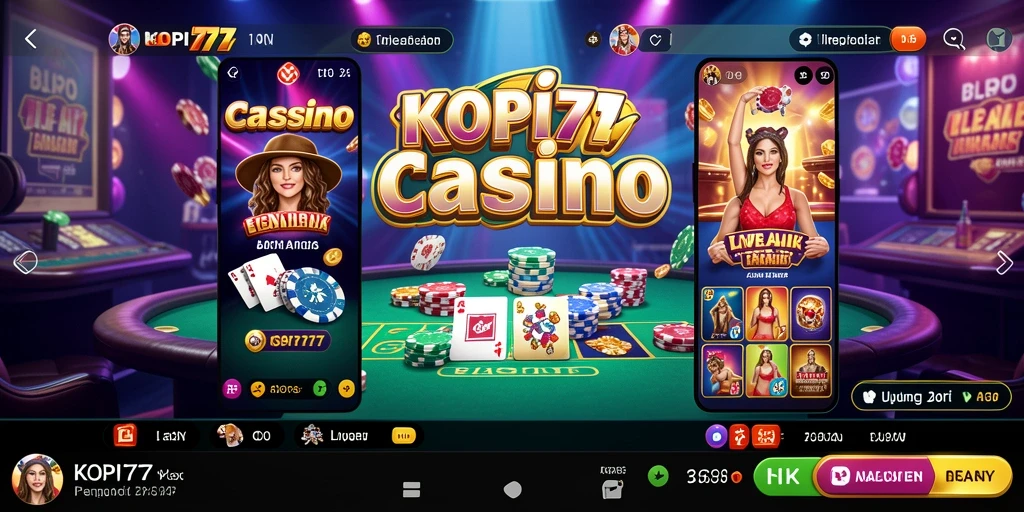 Screenshot KOPI77 yang menampilkan permainan Live Casino yang mendebarkan.