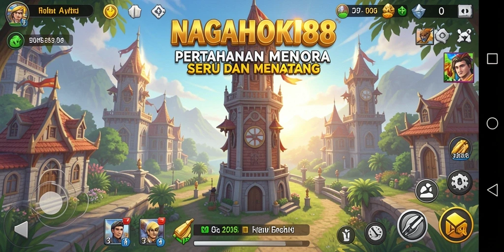 Screenshot menampilkan aksi seru dari gameplay Tower Defense NAGAHOKI88.