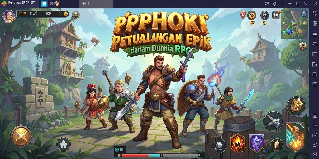 Tampilan gameplay PPHOKI yang menarik dalam petualangan RPG.