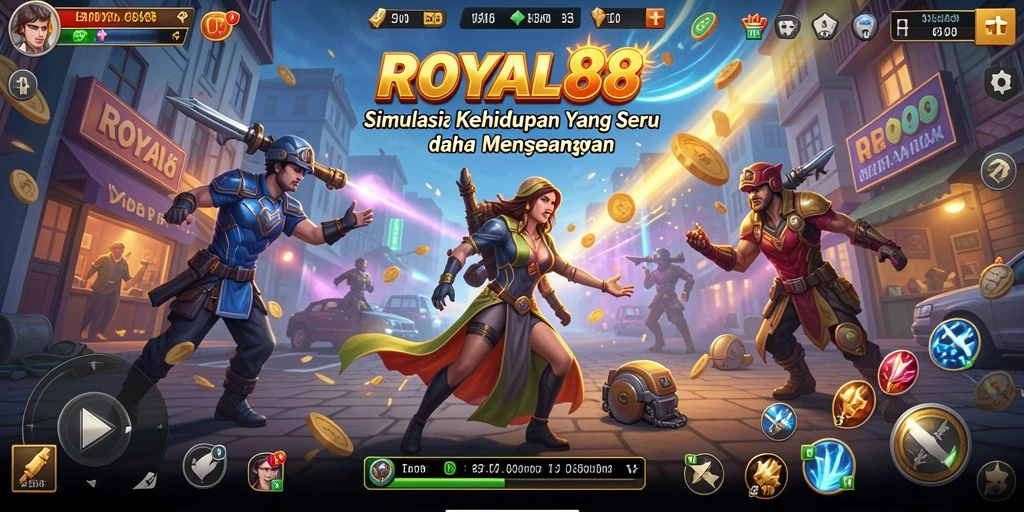 Screenshot gameplay ROYAL88 menampilkan interaksi antar karakter dengan grafik yang menawan.
