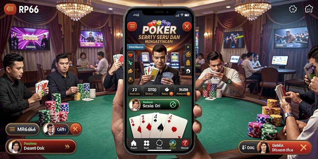 Tampilan gameplay seru dari RP66 saat bermain poker.