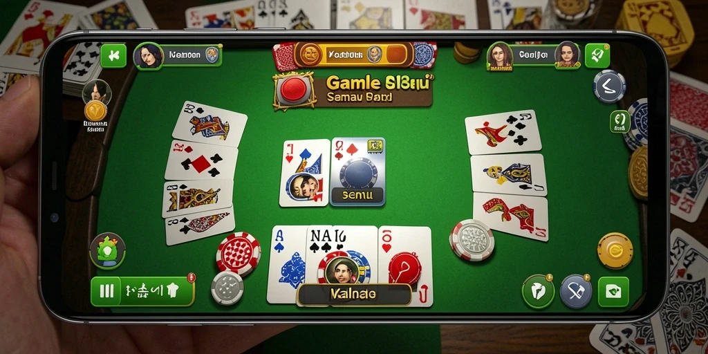 Tampilan screenshot utama S13 menampilkan serunya bermain Gaple.