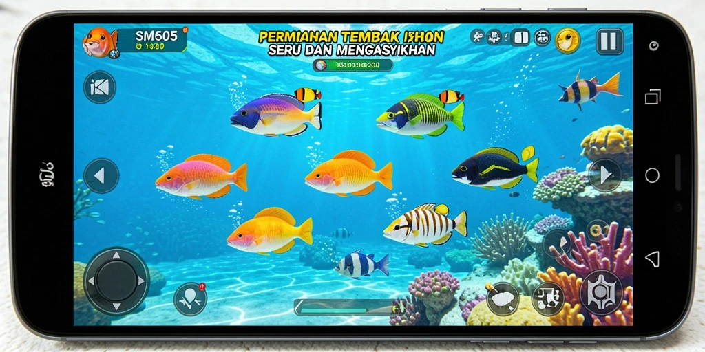 Gameplay seru Tembak Ikan dalam SM605.