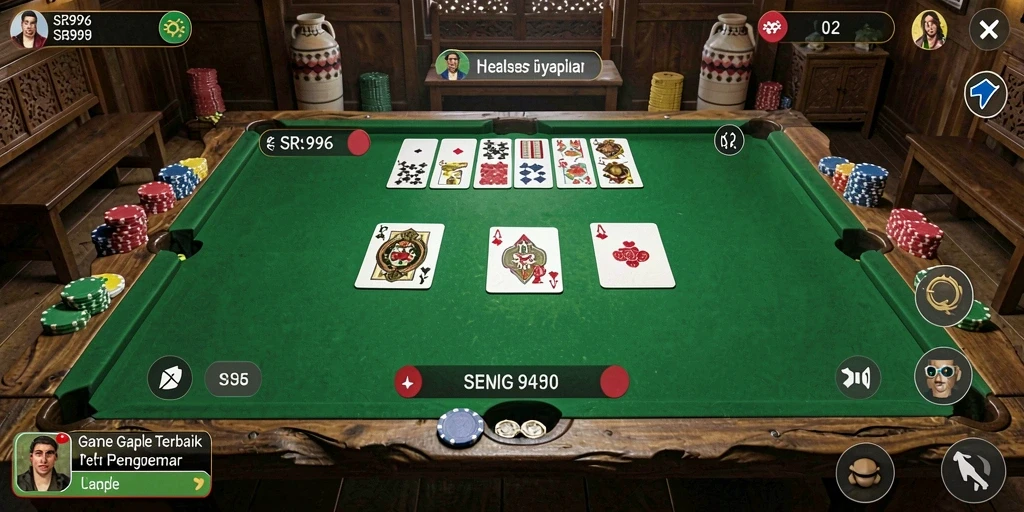 Screenshot gameplay Gaple yang seru dan interaktif.