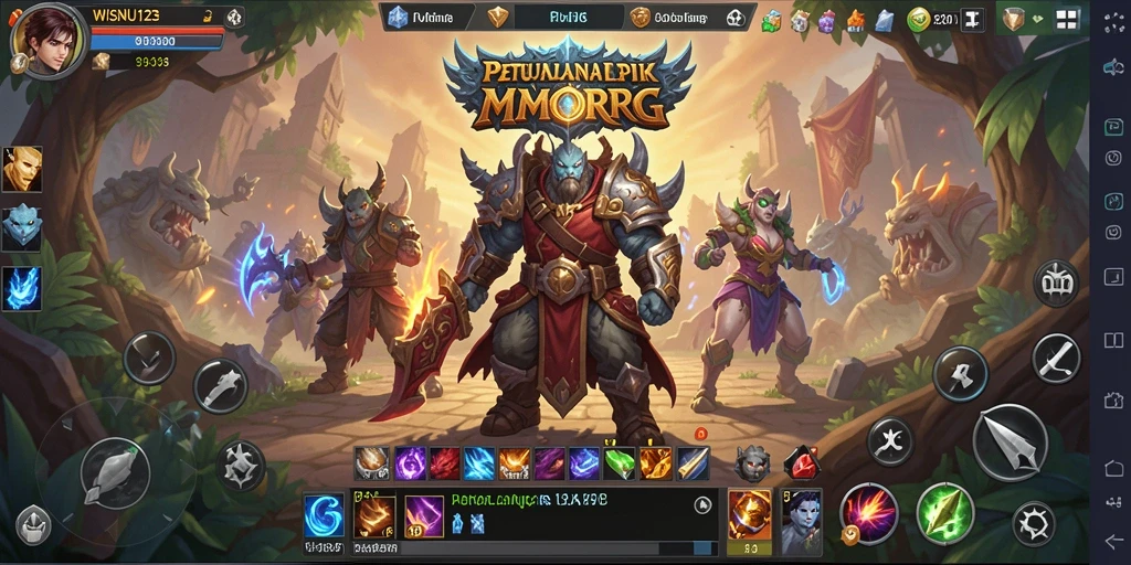 Tampilan gameplay seru dari WISNU123 dalam dunia MMORPG.